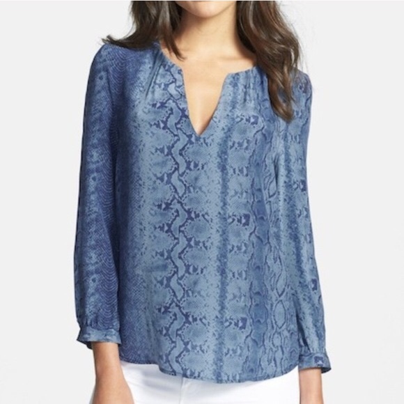 Joie Tops - Joie Pearline Python Snakeskin Silk Blouse